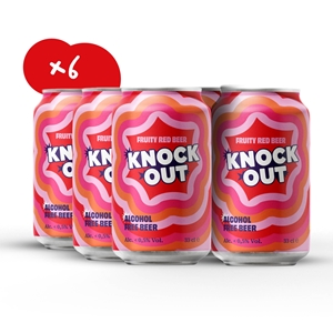 Afbeelding van Knock Out 6x 33cl - Fruity red beer - alcoholvrij / glutenvrij