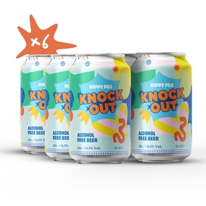 Afbeelding van Knock Out Hoppy Pils 6x 33cl - alcoholvrij / glutenvrij