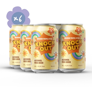 Knock Out 6x 33cl - Estilo triple belga - Sin alcohol / sin gluten